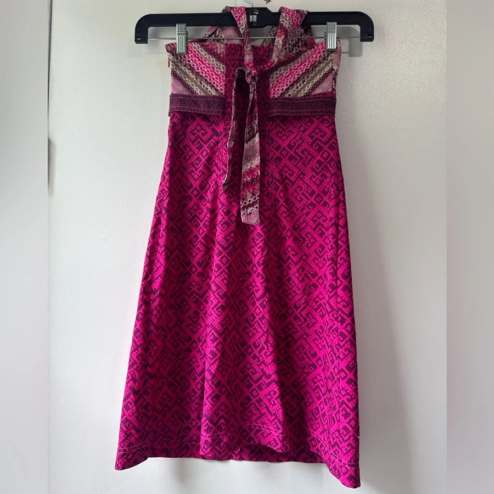 Athleta Pink Patterned Halter Neck Dress